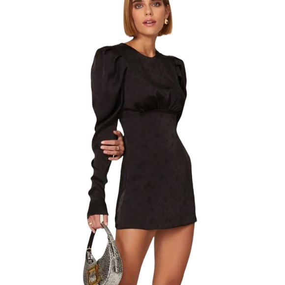 Andamane Dress Hope Mini Black Jacquard Print 2 - Picture 12 of 12